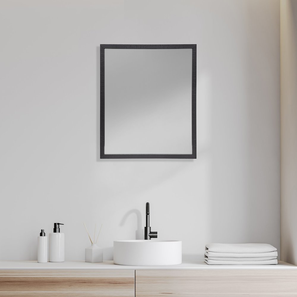 Bristol Espresso 20x24 Faux Wood Frame Bathroom Vanity Mirror. Picture 4