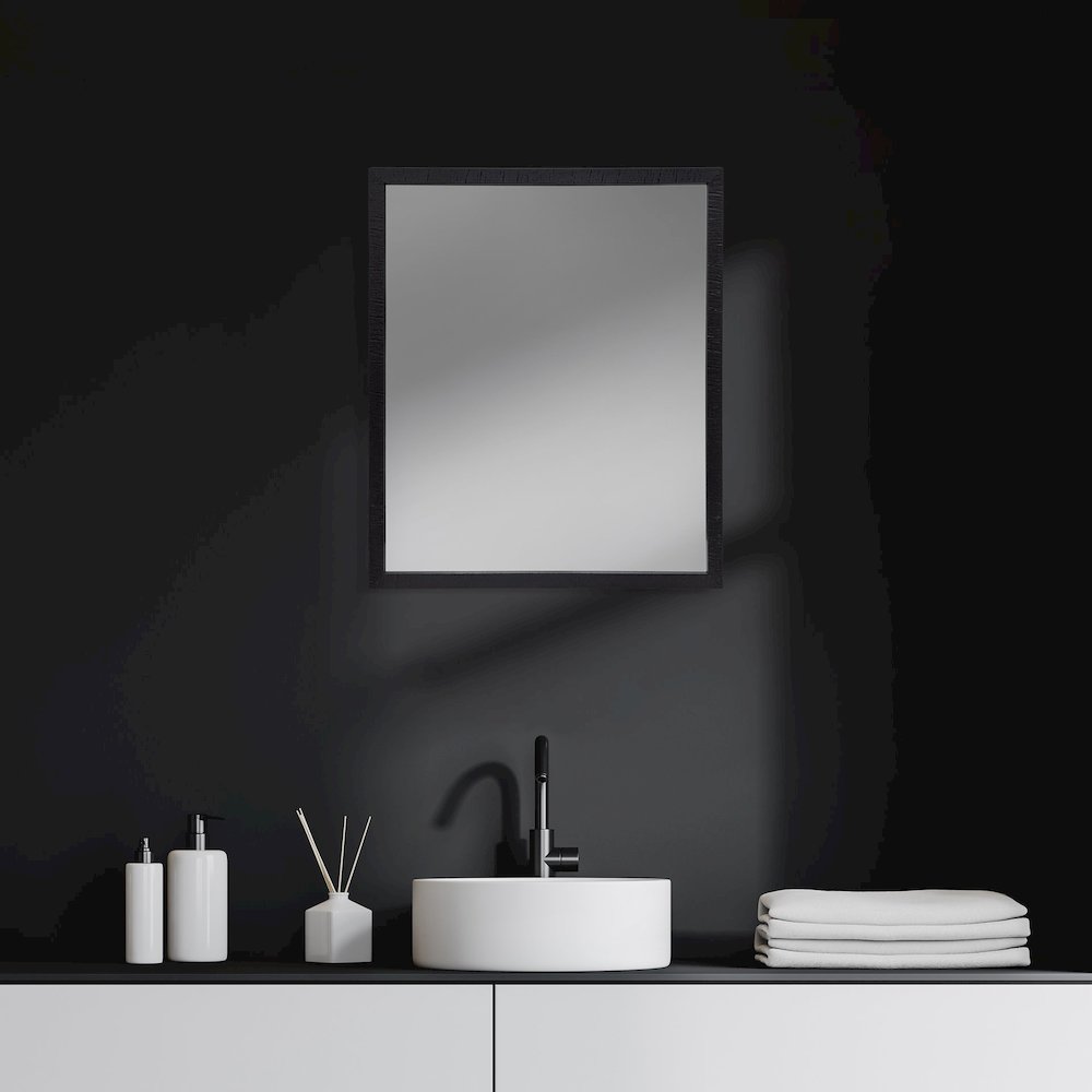Bristol Espresso 20x24 Faux Wood Frame Bathroom Vanity Mirror. Picture 2
