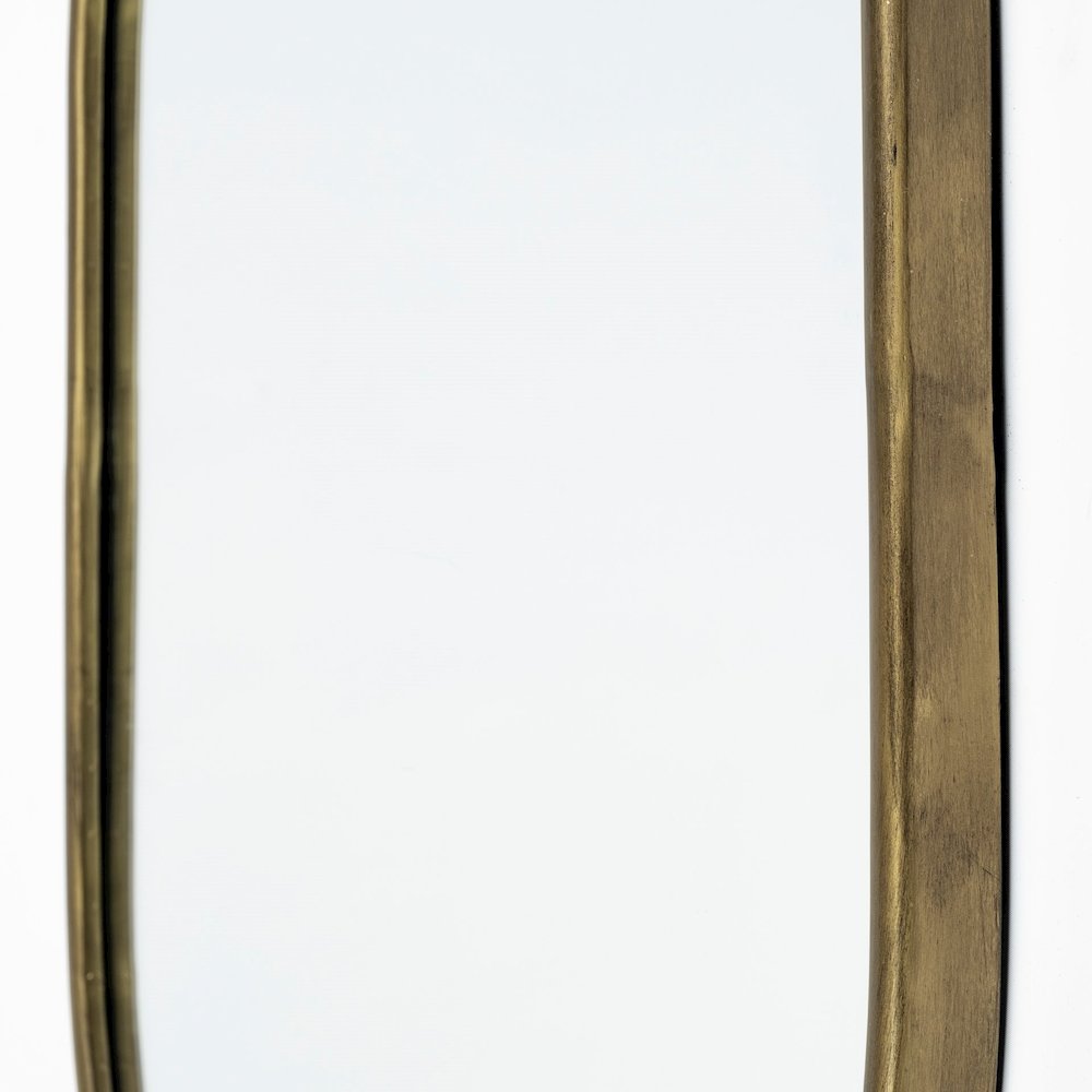 Sylvia I 24L x 35H Oval Gold Metal Frame Wall Mirror. Picture 3