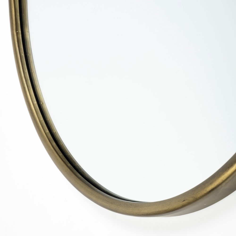 Sylvia I 24L x 35H Oval Gold Metal Frame Wall Mirror. Picture 4