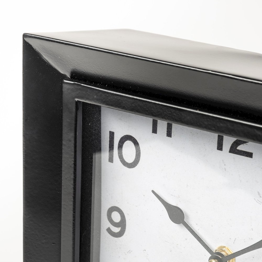 Ralph I Black Metal Square Table Clock. Picture 5