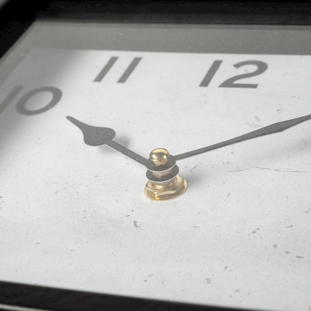 Ralph I Black Metal Square Table Clock. Picture 6