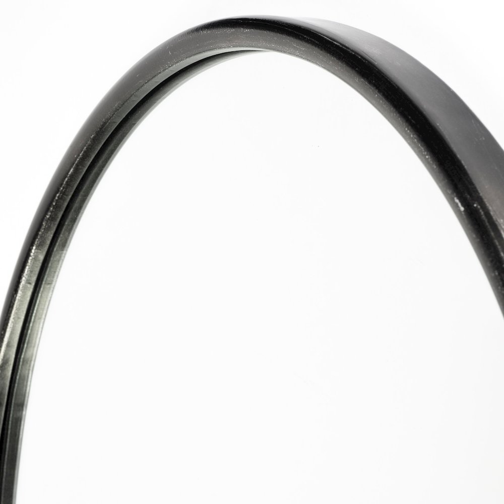 Sylvia II 24"x35" Oval Black Metal Frame Mirror. Picture 3
