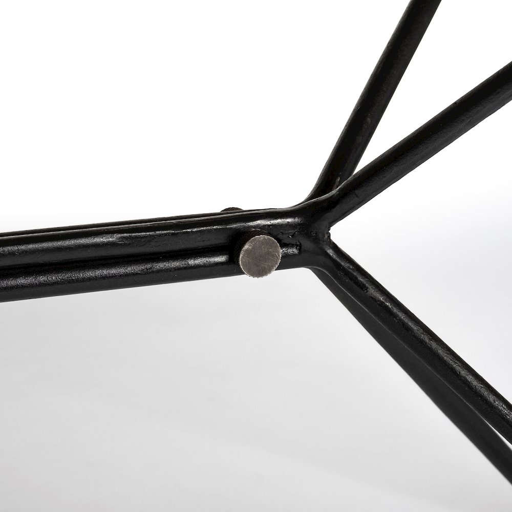Rectangular Blonde Live Edge Sold Wood Top Black Metal Base Dining Table. Picture 12