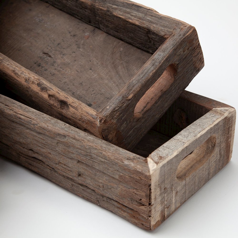 Vernon (Medium) 30L x 7W Brown Reclaimed Wood Tray. Picture 5