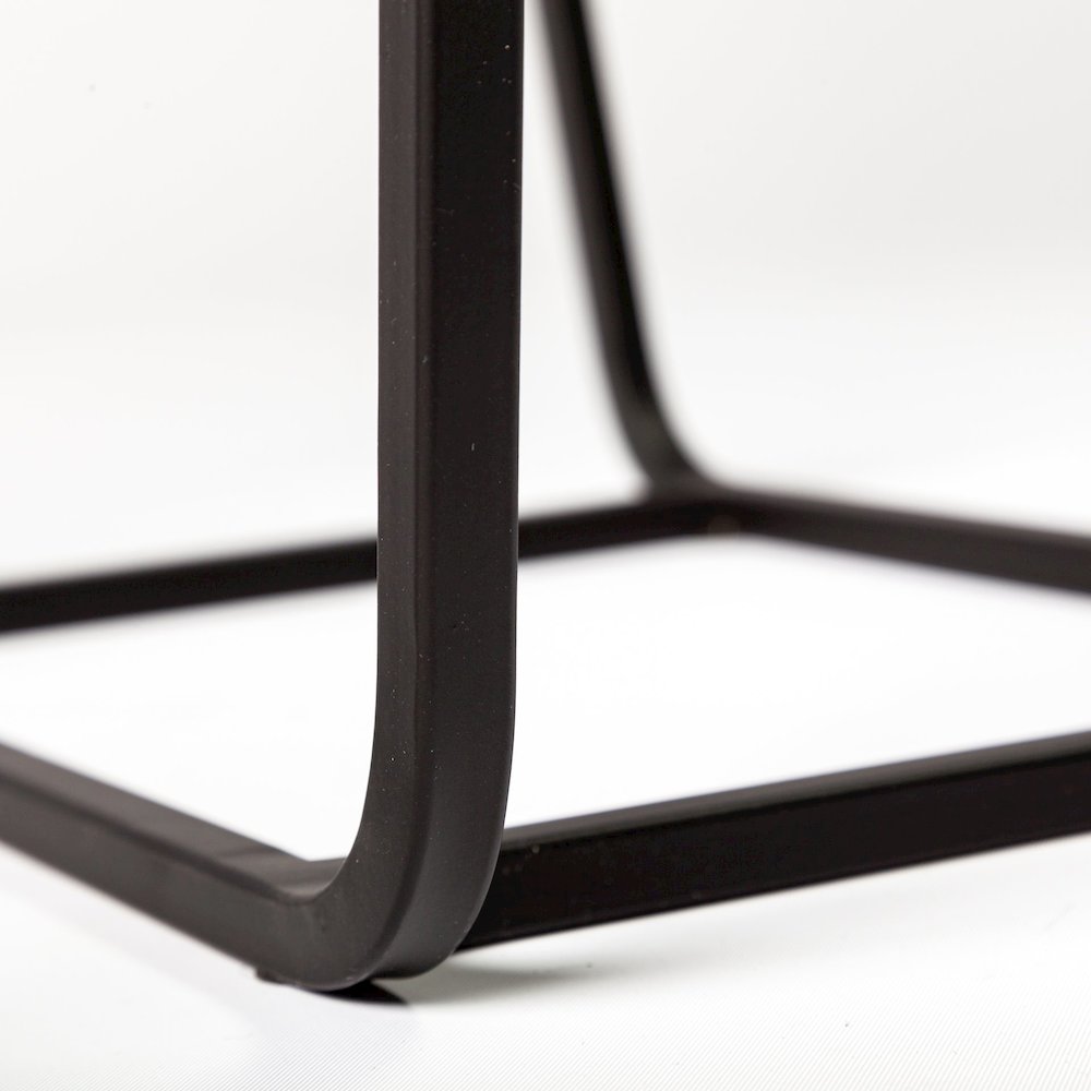 Arya (Set of 2) 24L x 10W Black Rectangular Glass Top Iron Frame Accent Table. Picture 8