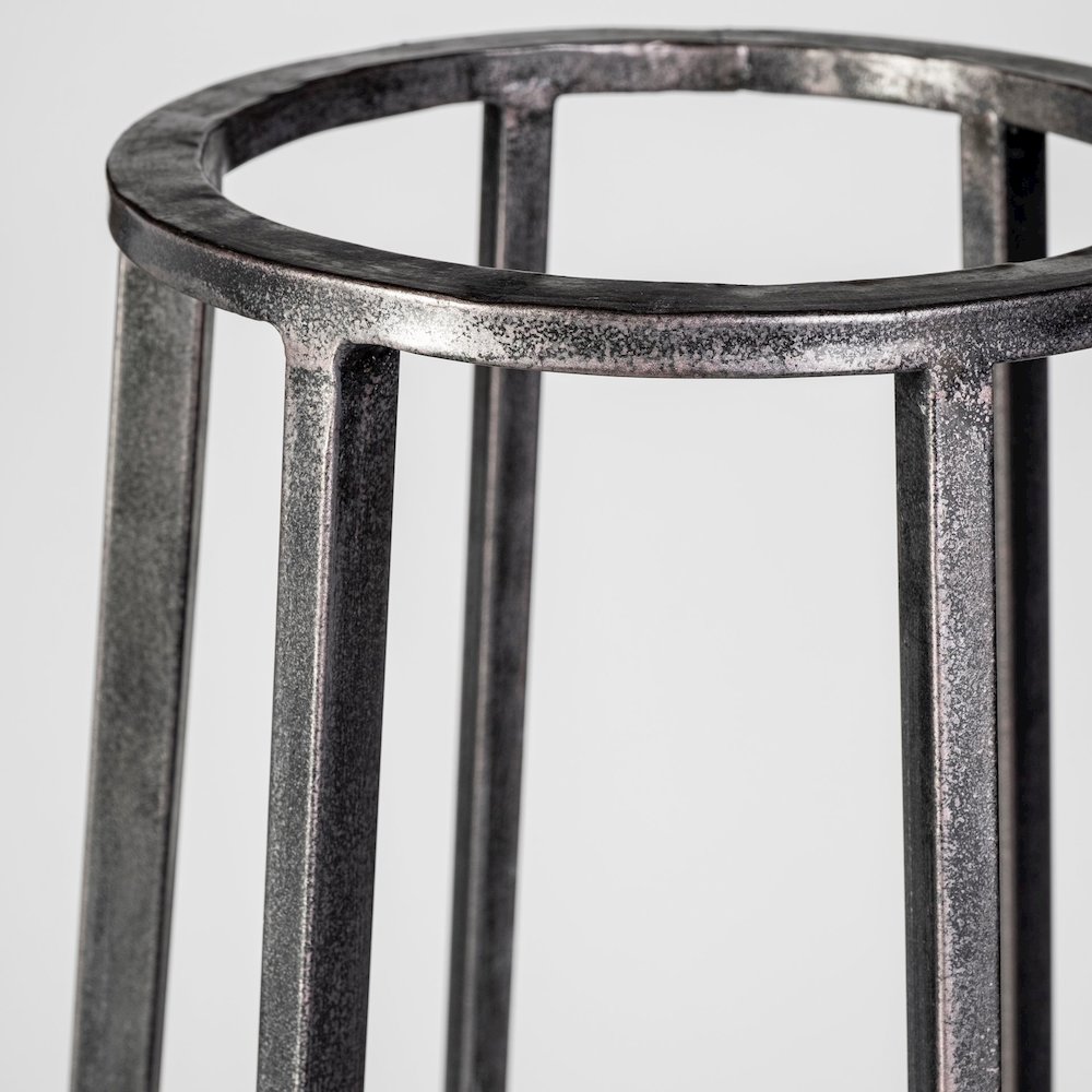 Bella Small Black Metal Cylindrical Cage Candle Holder Lantern. Picture 5
