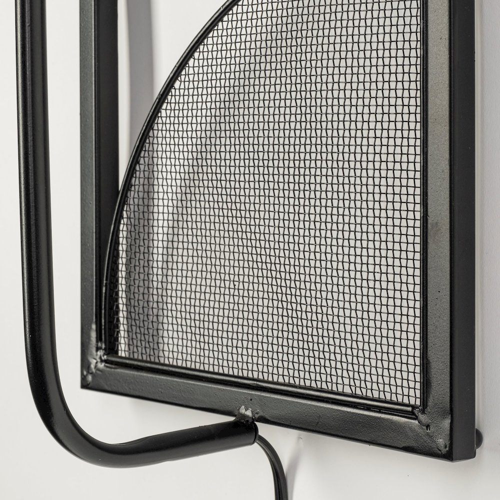 Navin 10x46.5 Black Metal Body White Fabric Shade Rectangular Wall Sconce. Picture 9