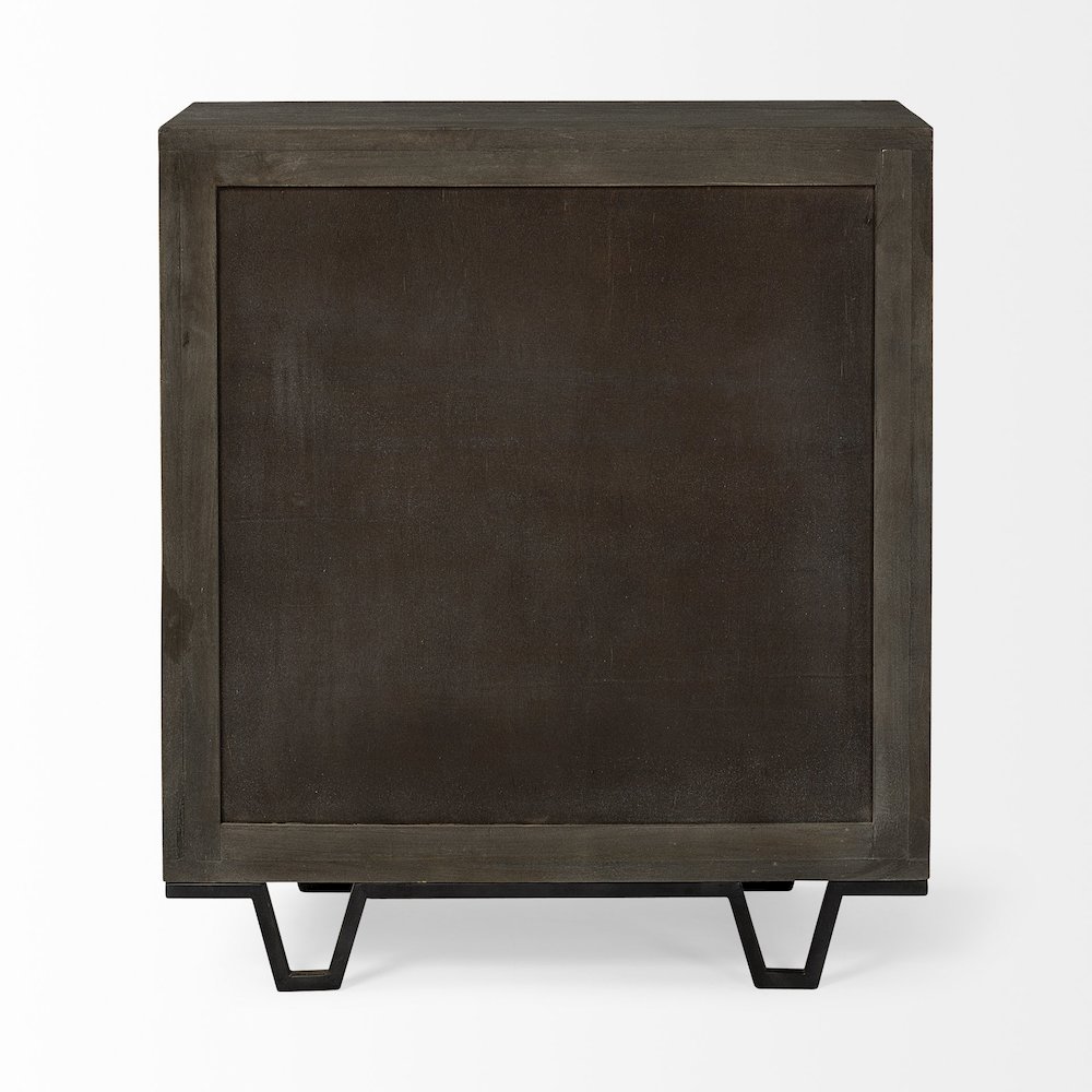 Argyle I 36L x 16W Dark Brown And Metal 2 Door Accent Cabinet. Picture 3