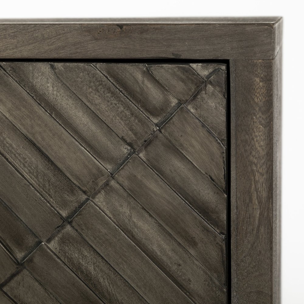 Argyle I 36L x 16W Dark Brown And Metal 2 Door Accent Cabinet. Picture 5