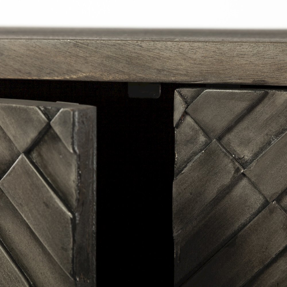 Argyle I 36L x 16W Dark Brown And Metal 2 Door Accent Cabinet. Picture 6