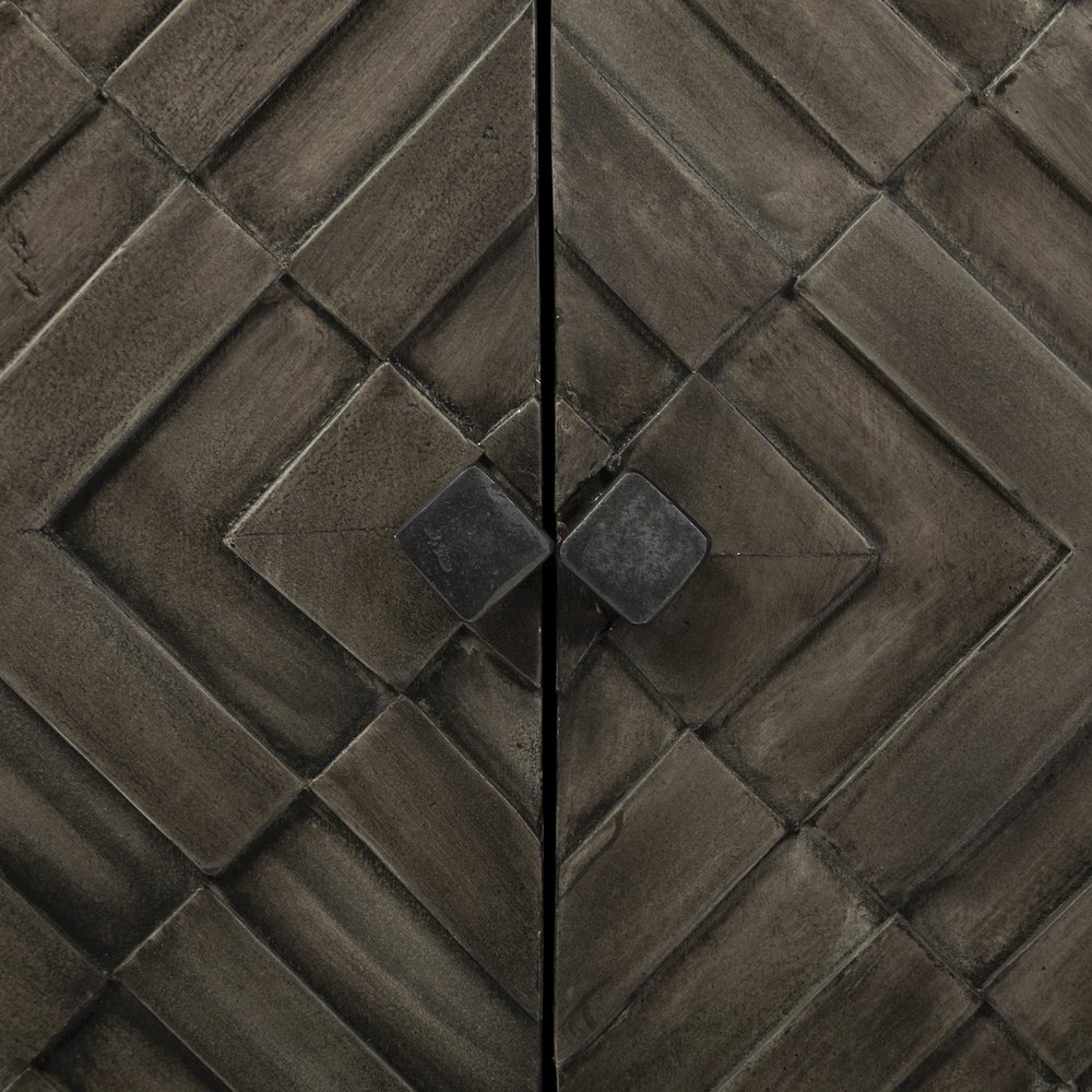 Argyle I 36L x 16W Dark Brown And Metal 2 Door Accent Cabinet. Picture 7