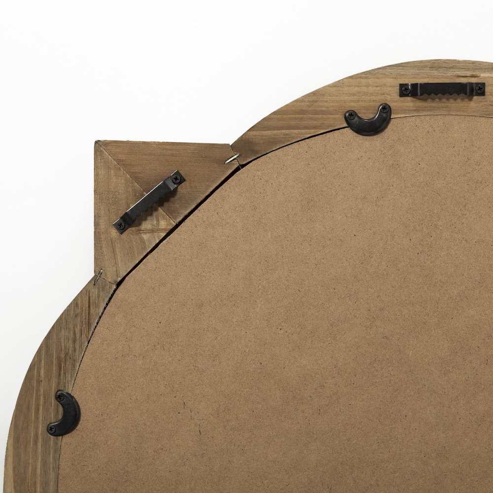 Argonne 23" Round-Square Brown Wood Frame Mirror. Picture 7