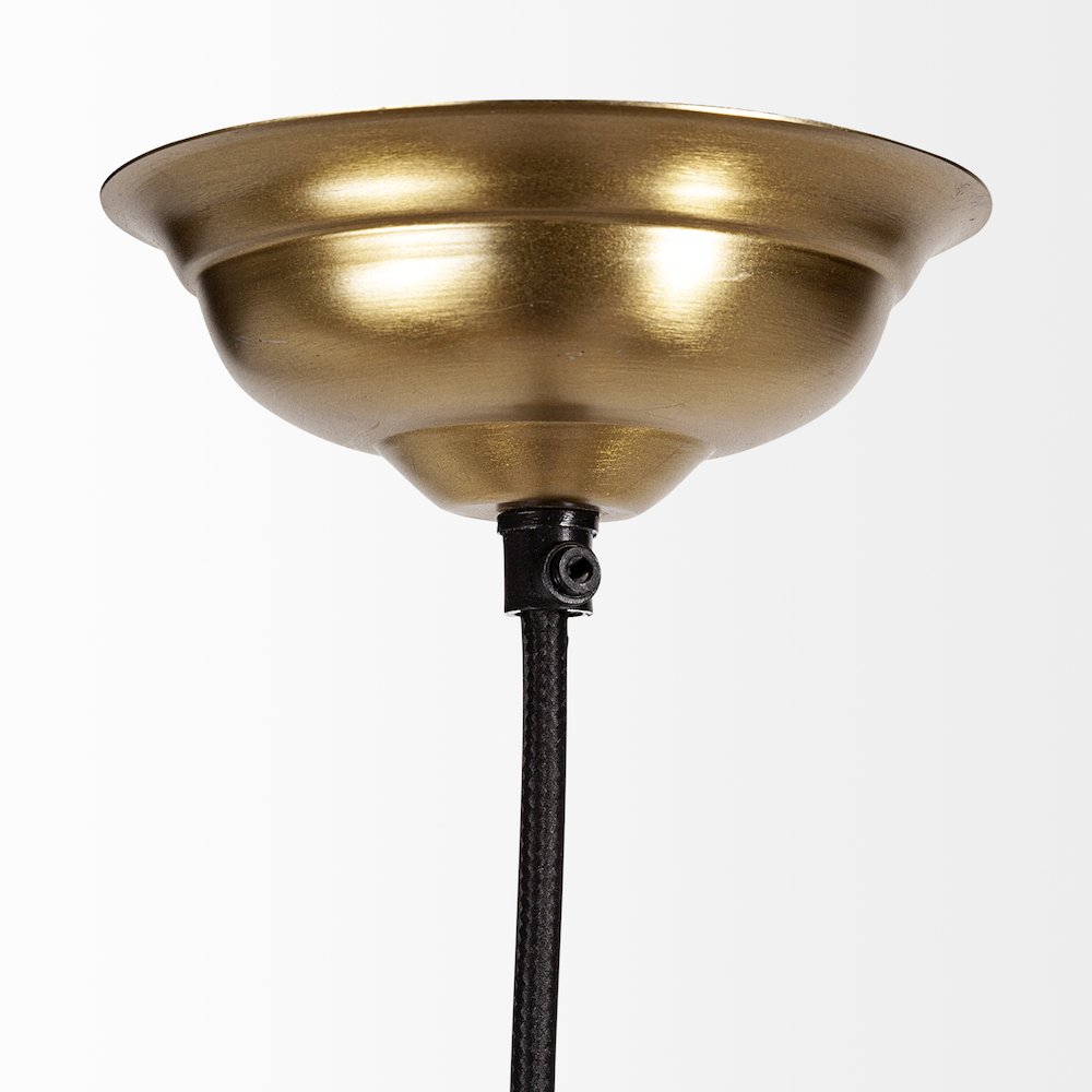 Prima 9.5x12.5 Gold Metal and Glass Pyramid Pendant Light. Picture 2