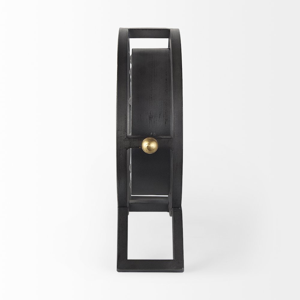 Gaston Gray Metal Circular Table Clock. Picture 3