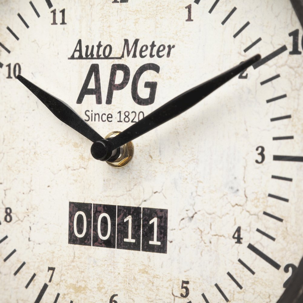 Attalack II Black Metal Round Face Table Clock. Picture 5