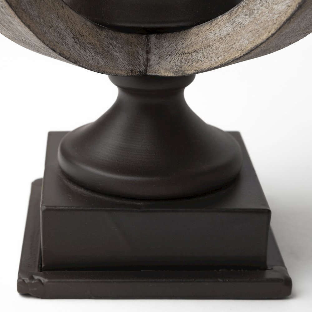 Brillion Small Rustic Wood Metal Table Candle Holder. Picture 9