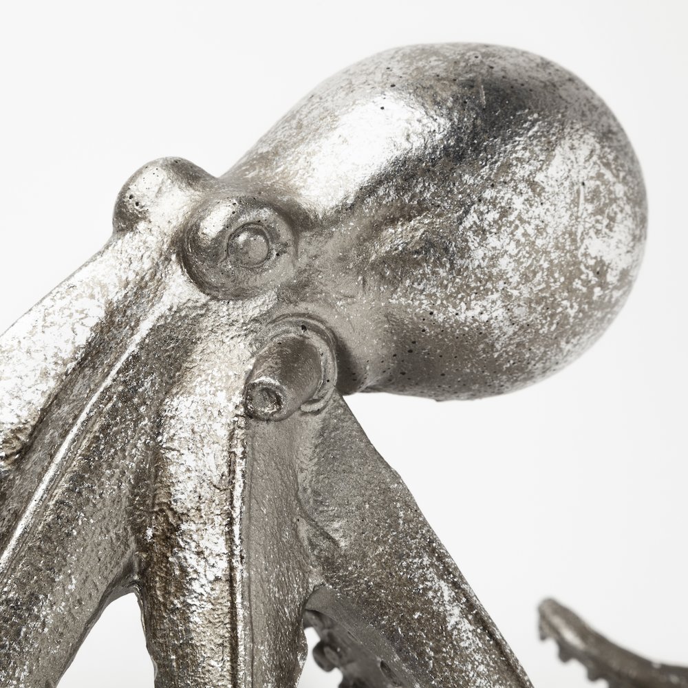 Strafford Medium 13L x 7W Silver Resin Octopus. Picture 5