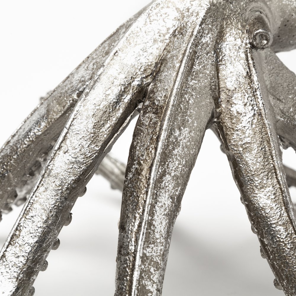 Strafford Medium 13L x 7W Silver Resin Octopus. Picture 6