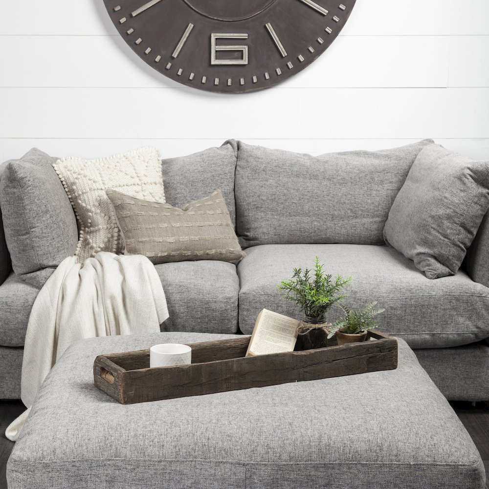 Vernon (Medium) 30L x 7W Brown Reclaimed Wood Tray. Picture 6