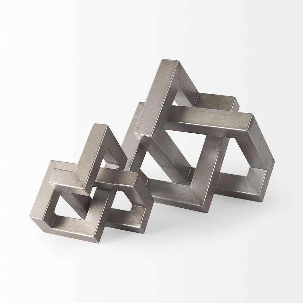 Link Small Silver Metal Sculpture Decorative Object. Picture 7