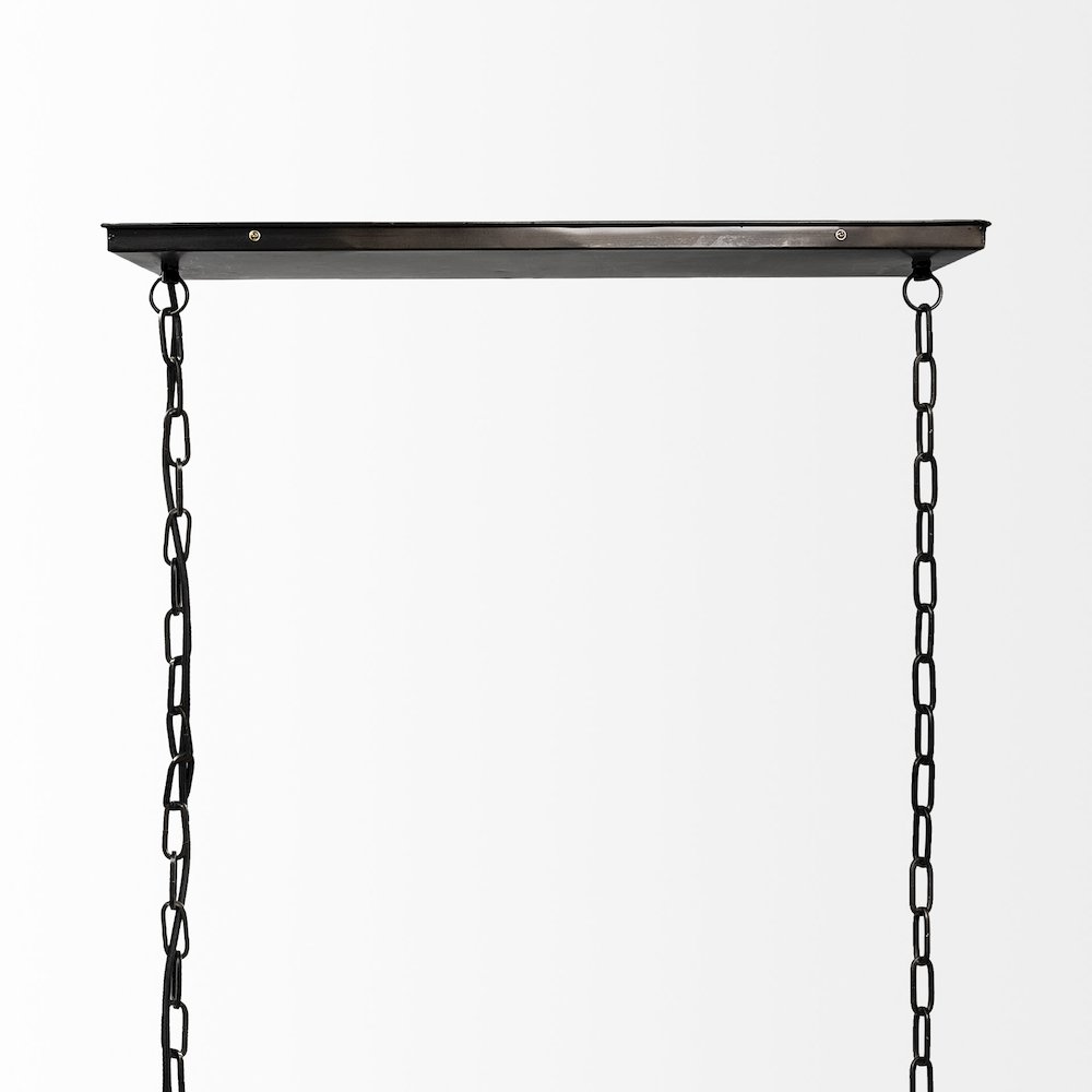 Josie (42"x14.5"x20") Natural Wood Chassis Six Light Chandelier. Picture 2