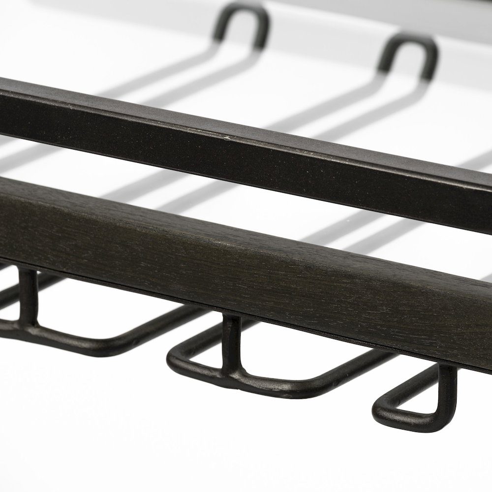Chriselle Black Metal And Glass Two Tier Bar Cart. Picture 5