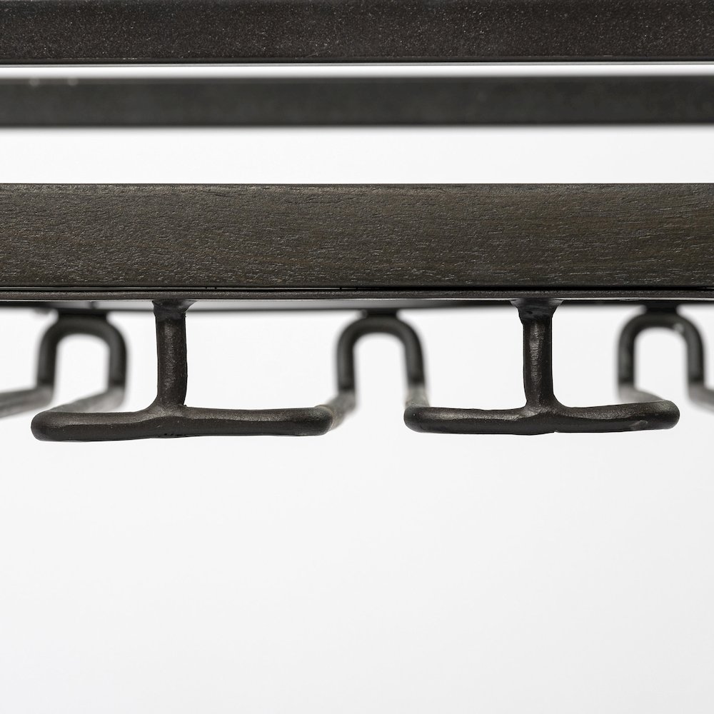 Chriselle Black Metal And Glass Two Tier Bar Cart. Picture 6