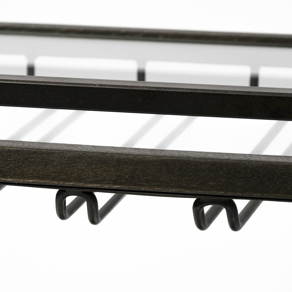 Chriselle Black Metal And Glass Two Tier Bar Cart. Picture 7