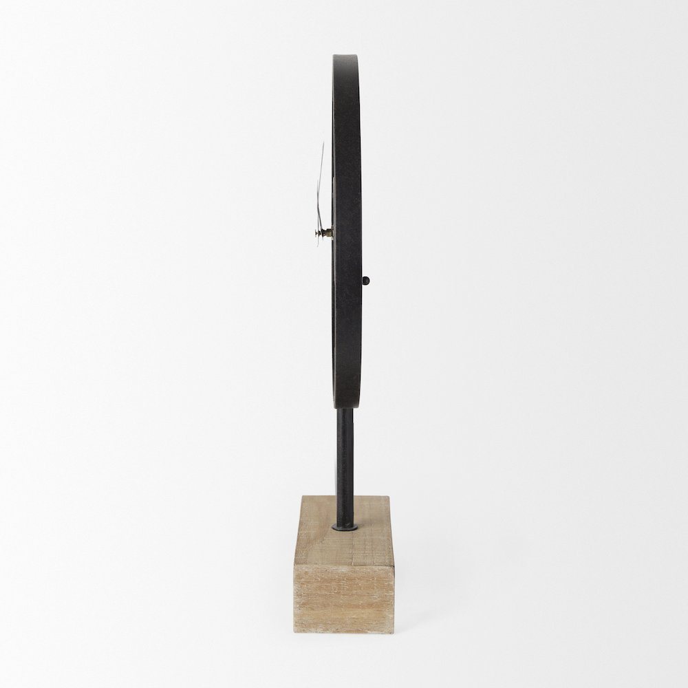Oris Black Metal/Wood Open Frame Table Clock. Picture 3