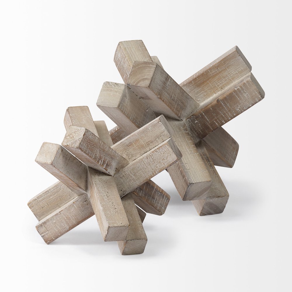 Vega II (Large) 7L x 7W Natural Wood Jack Object. Picture 3