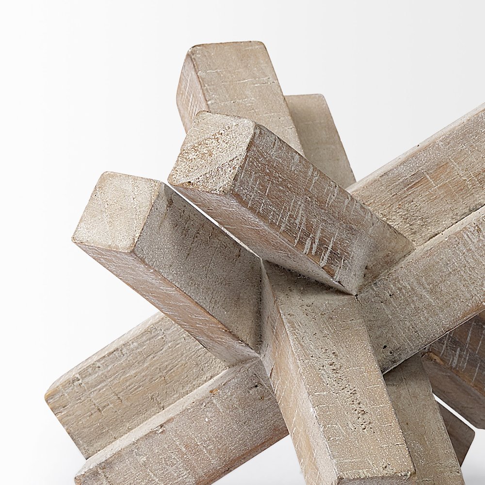 Vega II (Large) 7L x 7W Natural Wood Jack Object. Picture 4
