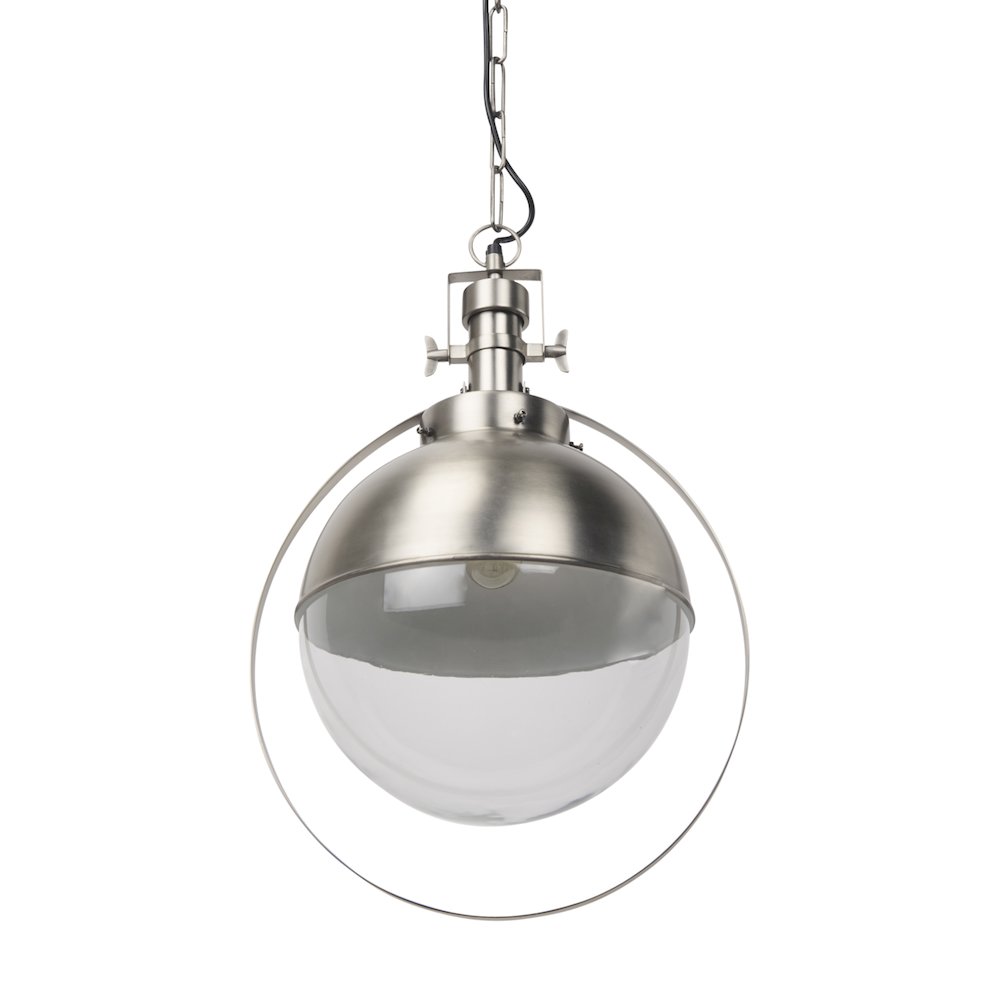 Leighton 15.0L x 15.0W x 20.0H Antique Nickel Pendant Light. Picture 1
