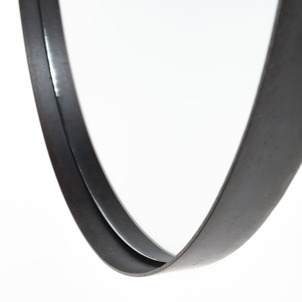Collie 20x26 Round Black Metal Frame Mirror. Picture 3