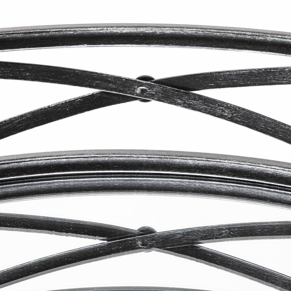 Piers (Set of 2) Black Metal Mirrored Round Trays. Picture 4