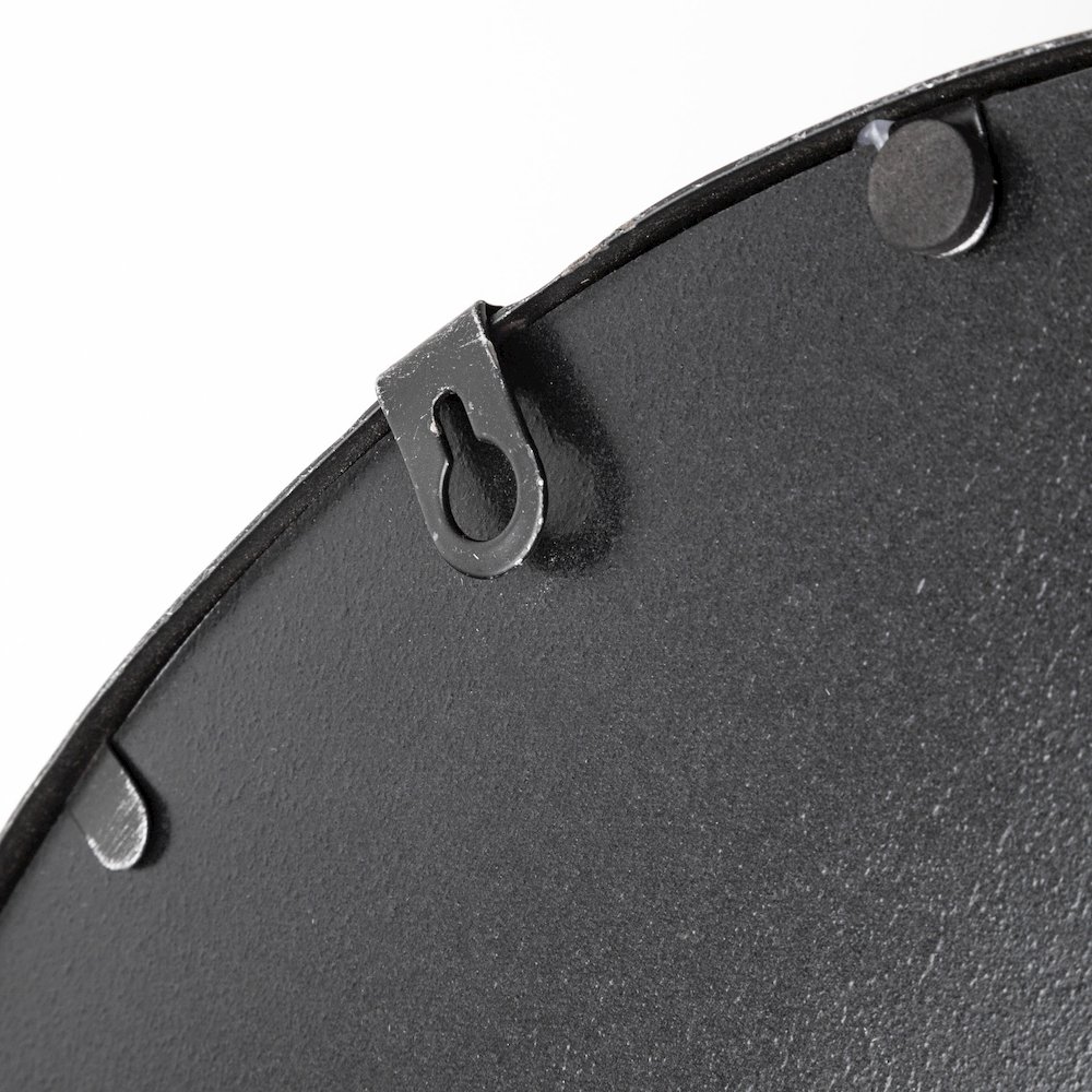 Piers (Set of 2) Black Metal Mirrored Round Trays. Picture 7