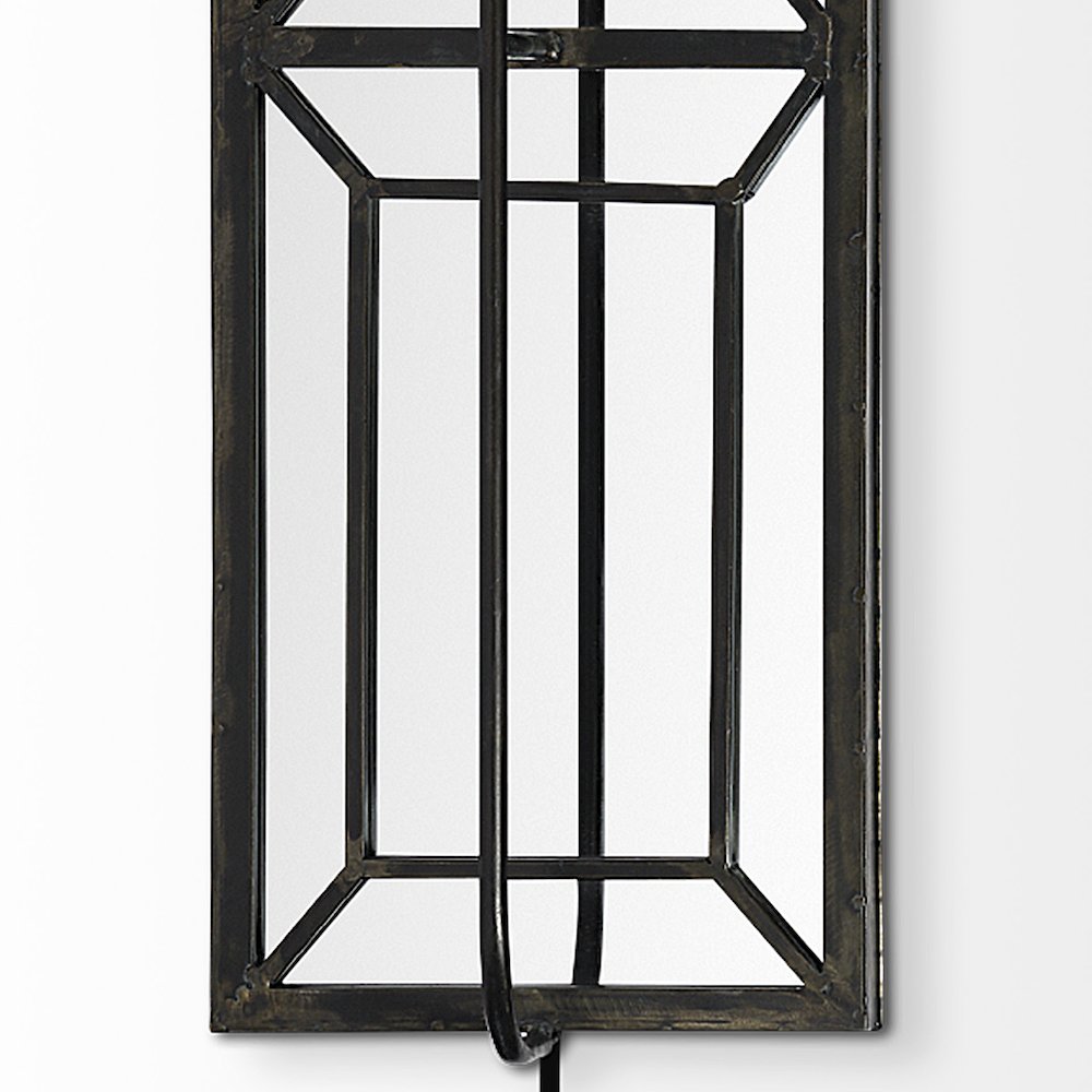 Noah 12.2x55 Black Metal w/White Fabric Shade Rectangular Wall Sconce. Picture 5