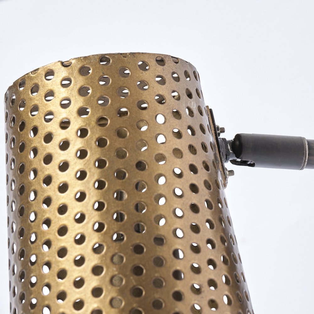 Wesley I 11x10.2 Gold Toned Perforated Metal Cone Wall Sconce. Picture 3