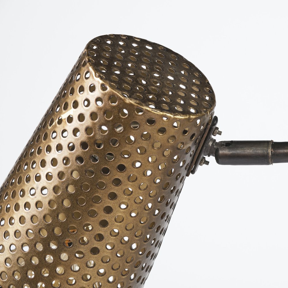 Wesley I 11x10.2 Gold Toned Perforated Metal Cone Wall Sconce. Picture 4