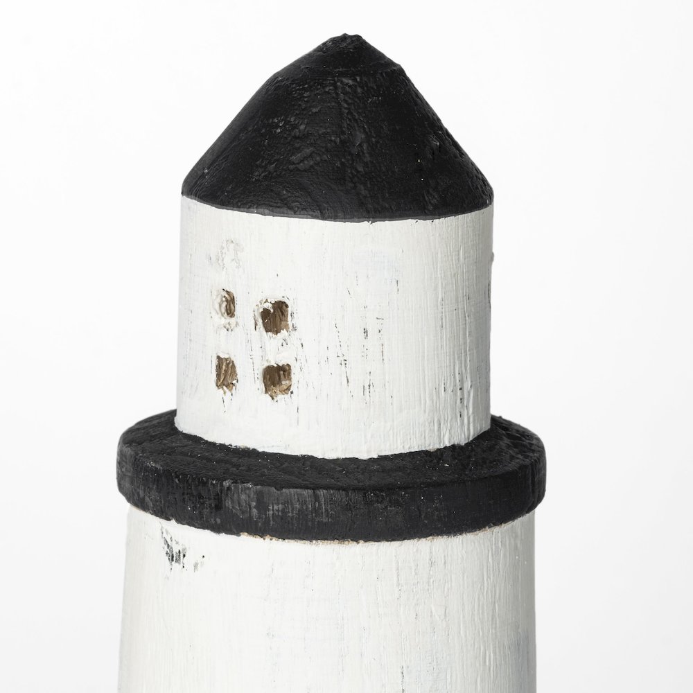 Abner (Large) 4L x 4W White Wooden Coastal Lighthouse. Picture 4