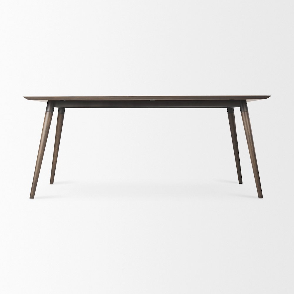 Nicholas II 72x39 Brown Solid Wood Top Metal/Wood Leg Dining Table. Picture 4