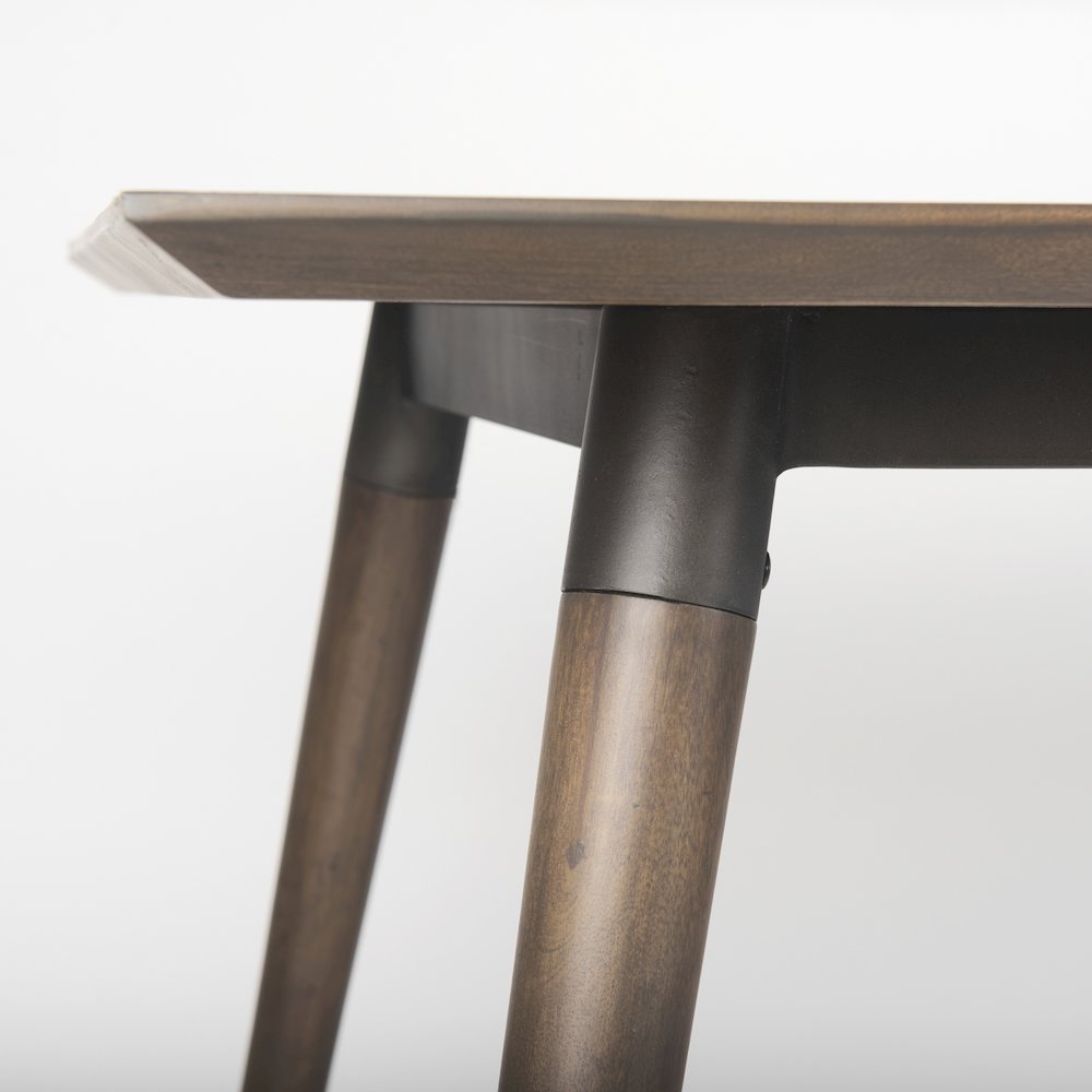 Nicholas II 72x39 Brown Solid Wood Top Metal/Wood Leg Dining Table. Picture 6