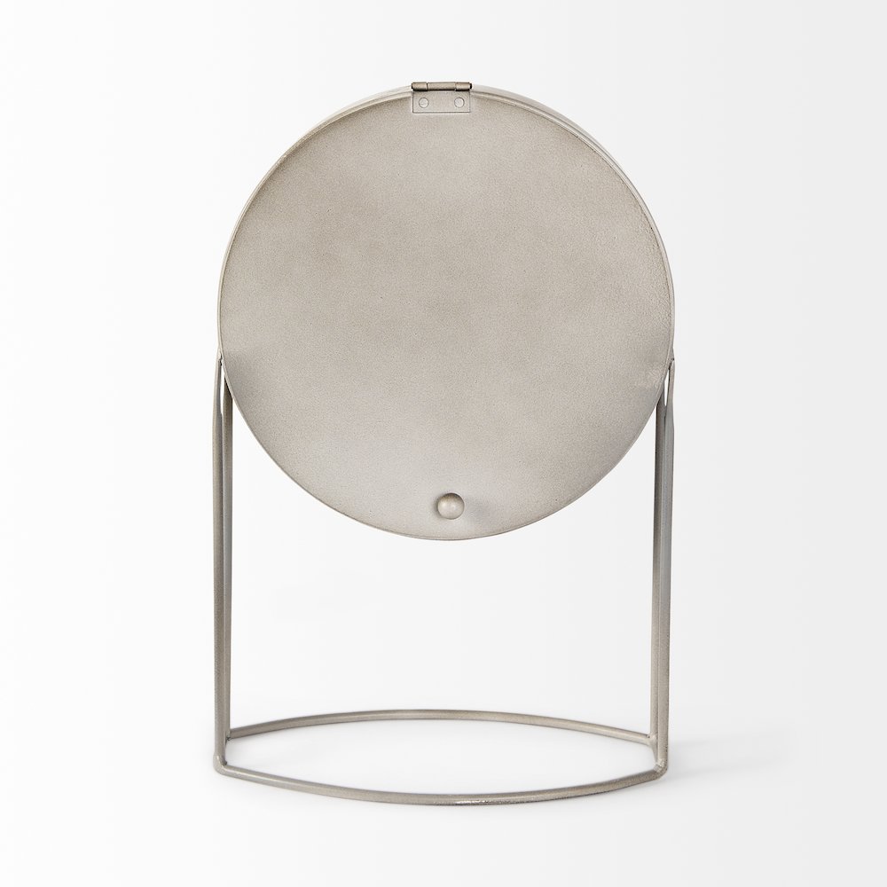 Aurus Matte Gray Metal Table Clock. Picture 3