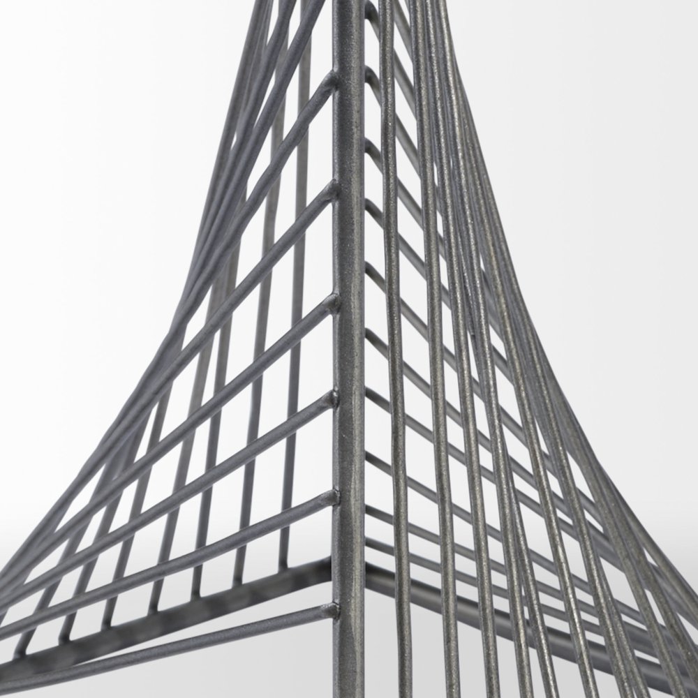 Risley 8L x 8W Gray Metal Triangular Decorative Object. Picture 4
