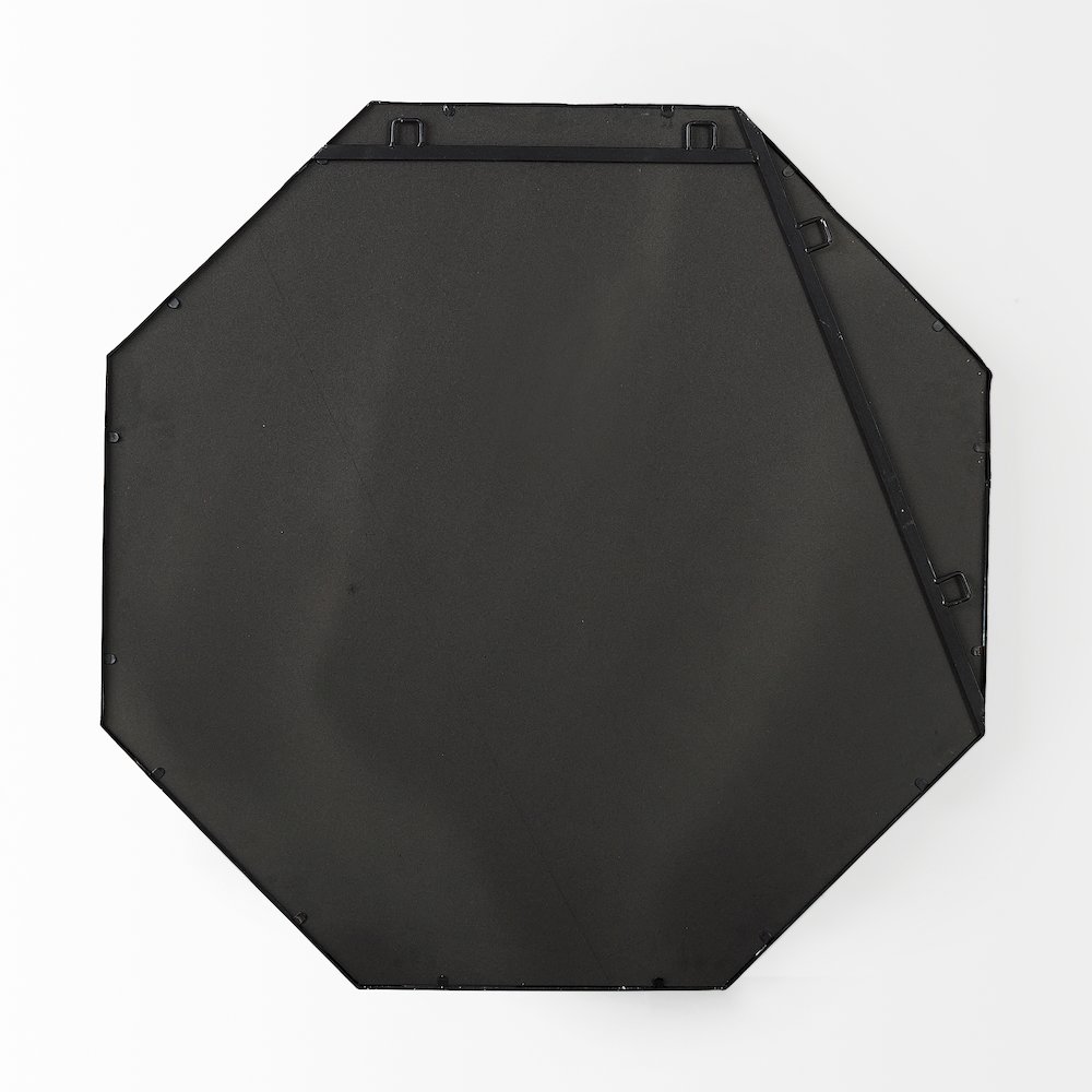 Helix 37" Octogon Black Metal Frame Mirror. Picture 4