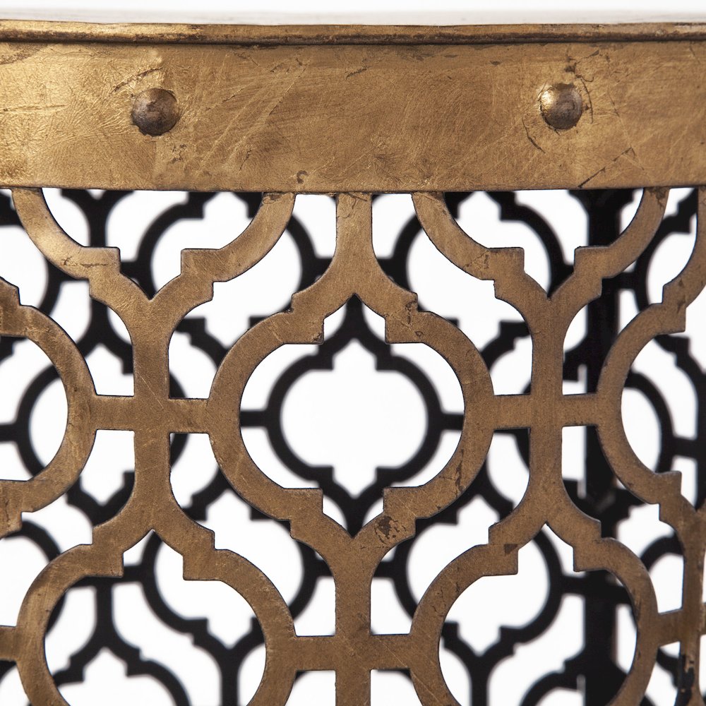 Rudebekia (Set of 2) 16L x 16W Gold Round Metal Accent Tables. Picture 7