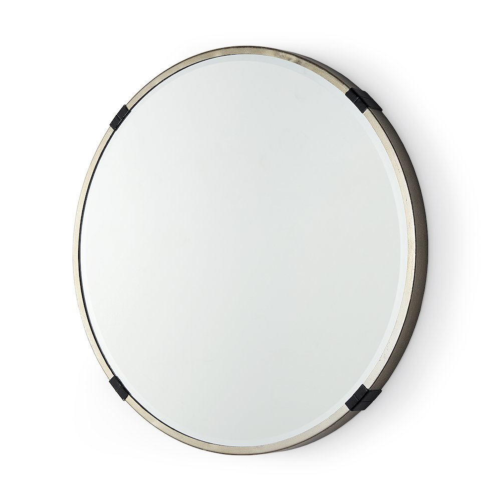Melissa 23" Small Round Gold Metal Wall Mirror. Picture 1