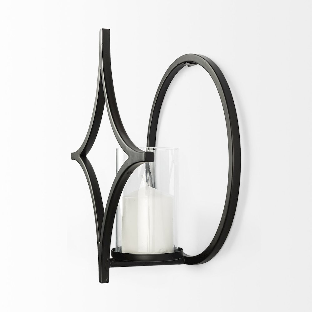 Lyra I Black Wall Candle Holder. Picture 2
