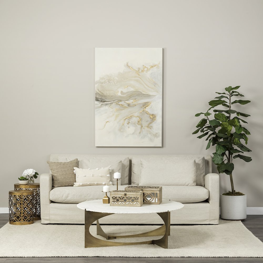 Rudebekia (Set of 2) 16L x 16W Gold Round Metal Accent Tables. Picture 9