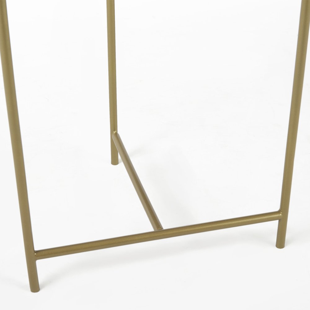 Stella 17L x 17W White Round Marble Top W/Gold Base Accent Table. Picture 9